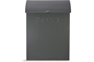 Garden Trading Charcoal Post Box with Lock, Extra Large, 45x32x16 cm PBCO02