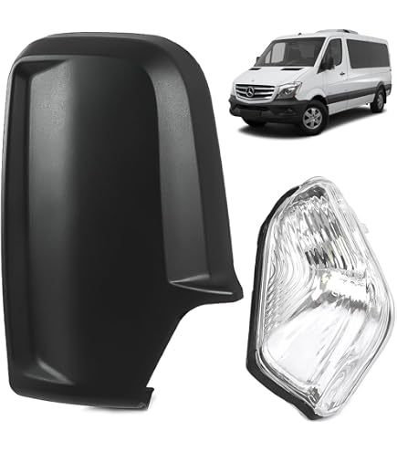 thumbnail image 2 of Ultimate Styling Right Side Door Wing Mirror – For Mercedes Vito W447 Van (2015-2022) – Manual, Black Textured, Chrome Glass 2 of 4