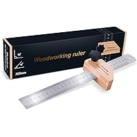 Streichmaß, Preciva Anschlaglineal Anreisswerkzeug Kombinationswinkel zum Markieren von 45° und 90°, 300 mm für…