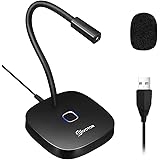 EIVOTOR PC USB Mikrofon Desktop Computer Microphone Plug & Play Aufnahme Mikrofon mit Mute-Taste Kompatibel mit Mac, Windows 