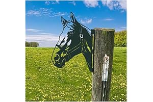 CCWORAN Adornos de jardín de Caballo de Metal para Vallas Decoraciones al Aire Libre para el hogar Caballo Animales Decoración de jardín Esculturas de oxidadas Siluetas de árbol Patio Arte de Pared de Regalo