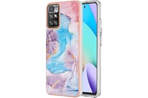 SEAHAI Funda para Xiaomi Redmi 10 / Redmi 10 2022, Patrones Colores Elegante Delgada a Prueba de Golpes TPU de Goma Suave Carcasa de Silicona Colorida - Azul marmol