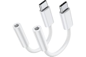 ENERGIEMAX Adaptateur USB C Jack【certifié MFi】 2Pack Adaptateur Jack USB C à 3,5 mm Jack Adaptateur/USB Type C Aux Audio Convertisseur Écouteur Adaptateur iPhone 15,Adaptateur Jack USB C pour iPhone 15/Samsung