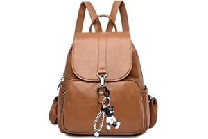 BUKESIYI Femme Sac a Dos Sac a Main Sac Seau Petit Marque Faux Cuir Sac bandouliere Antivol CCFR78126 Marron