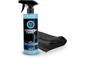 GENÉRICO Refresh Cars Kit Limpiador Multiusos APC Coche (500ml) - Limpieza Interior y Exterior. Quitamanchas Tapicería, Salpicadero, Moqueta y Motor. Aroma Aire Fresco. INCLUYE BAYETA Microfibra
