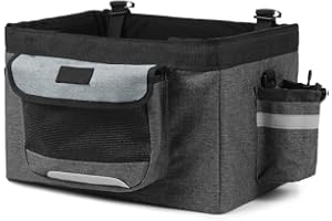 ACSUZ Pliable Oxford Tissu Vélo Panier 10kg Charge Vélo Guidon Avant Sac Boîte Animal Chien Chat Transporteur Vélo Accessoires pour