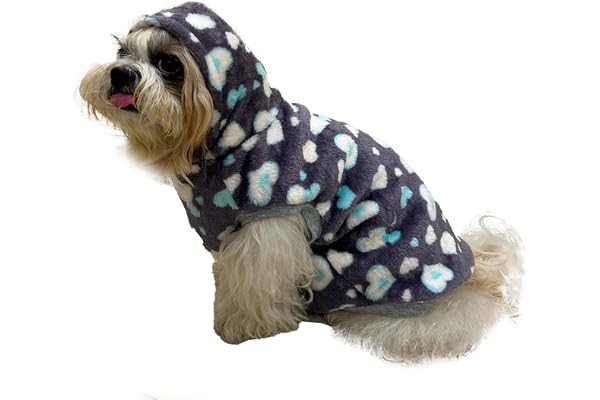 Lulala Plush Dog Pullover, Polka Dot Pattern, Navy Blue and Teal (only for Puppies and Kitten)(8INCH)