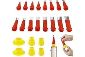 ORTVIAI 22 Buses en Acier Inoxydable, Seringue en Silicone, Nouveauté 2024, un Jeu de Buses Monobloc en Acier Inoxydable, Kit D'outils de Buse en Caoutchouc Intégré Universel, Multifonction