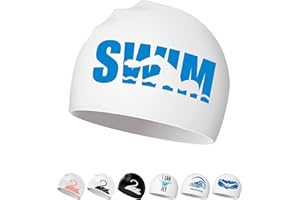 BELIKEFISH Bonnet de Bain - Bonnet Piscine en Silicone pour Femme Homme Adulte Adolescents aux Cheveux Longs/Courts