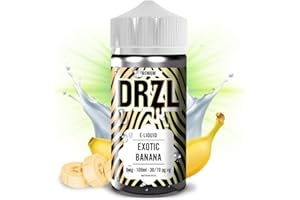 Vape Liquid, [100ml], Vape Juice, E Cigarette, For Vape Kits, Vape Gifts, Sub Ohm Ecig, No Nicotine, Shortfill, Premium [Exotic Banana] Flavour E Liquid 70/30 0mg (By Drzl)