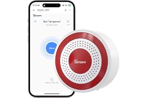 SONOFF inomhus Zigbee-siren SNZB-09P | 105 dB ljud- och visuellt larm, sensorlänkning, dubbla strömförsörjningslägen, kompatibel med Home Assistant
