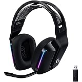 (Renewed) Logitech G733 Lightspeed Wireless Gaming Headset with Suspension Headband, LIGHTSYNC RGB, Blue VO!CE mic Technology