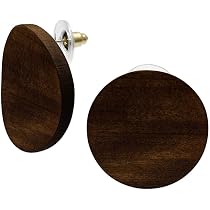 Orecchini A Cerchio In Legno Grandi 50 Mm - Marrone Naturale, Stile Etno Boho, Leggeri E Di Tendenza, 1 Paio