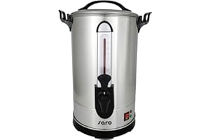 SARO CAPPONO 100 Cafetera para desayuno bufé y comercial, 10,8 l, doble pared, 100 tazas, acero inoxidable con grifo y función de mantenimiento de calor, 230 V, 1,6 kW