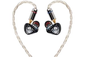 AIDERLOT M5 in ear monitor Headphone,5BA Drivers Audiophile Earphone,HiFi Earbud IEM with two Derachable Cables for Audio Engineer Musician (Black)