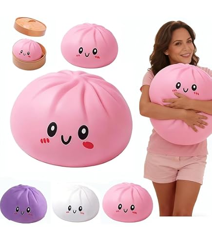 Glitter Dumpling Squishy Géant – Balle Anti-stress Ravioli Avec Boîte Vapeur, Retour Lent, Pailleté, Cadeau Sensoriel