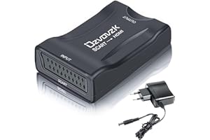 Ozvavzk SCART na HDMI konwerter Scart na HDMI 1080P/720P Scart HDMI adapter Scaler konwerter z pozłacanym złączem HDMI do HDTV STB VHS Xbox PS3 Sky DVD Blu-Ray magnetowid