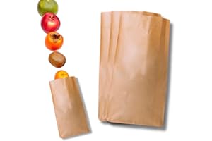 GENÉRICO 200 Bolsas Papel Kraft 17 x 7 x 32 – Bolsas Panaderia - EXTRA RESISTENTES – Bolsa Papel – Envoltorio Bolleria – Bolsa Bocadillo – Envoltorios Para Regalos – Kraft Paper Bag – Envoltorio Bocadillo