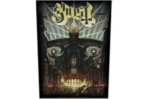 armardi Ghost Rückenaufnäher Meliora, 1 Stück, Rechteckig, Rückenaufnäher, Backpatch, Multicolored with Black as a dominant color, 30 cm x 35,5 cm, Polyester, Gothic, Musik