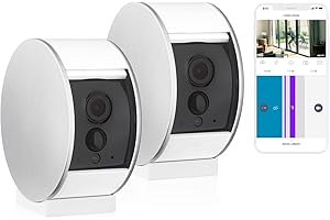 Somfy 1870469 - Confezione da 2 telecamere Somfy per interni | Otturatore motorizzato | Rilevatore di movimento e visione notturna | Altoparlante e microfono