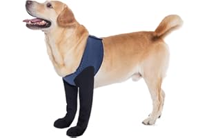 COODEO Chaussettes pour Chien, empêchant de lécher Les Pattes. Bottes avec Semelles antidérapantes pour protéger Les blessures, Chaussures imperméables Contre Le léchage. (Bleu, 3XL)