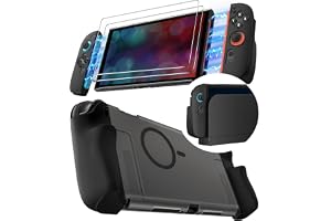 ivoler Skyddsfodral för Nintendo Switch 2, vikbart grepp fodral med magnetiskt, greppfodral och 2 skärmskydd