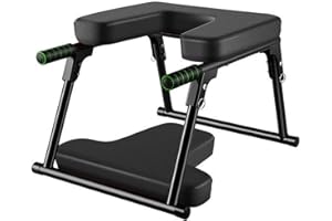 AYYDS Yoga Headstand Bench, Foldable Yoga Inversion Bench, Metal Frame and PU Pads, Handstand Trainer Bench, Relieve Fatigue Balance Training, 200kg Load Capacity