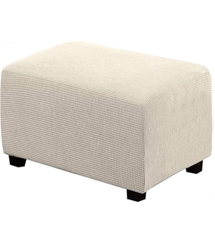 Fluwelen Stretch Poef Hoes Hoes Rechthoek Groot/Klein/Medium Voetenbank Sofa Hoes Opbergkruk Poef Hoes Meubelbeschermer Hoes,Deep coffee,L