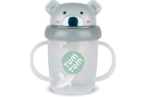 TUM TUM Tippy Up - Tazza con beccuccio a flusso libero (senza valvola), per bambini, senza BPA, (Kev Koala, 200 ml)