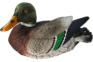 CHICHL LIBOOI Statuetta di anatra mandarina, scultura realistica di anatra galleggiante in resina, per piscina da giardino, stagno, multicolore