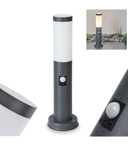 Außenwegeleuchte Tunes – Moderne Gartenlampe 110 Cm Hoch, Anthrazit/Weiß, IP44, Für E27 Birnen (bis 15W)