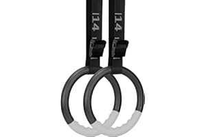 BOOSTEADY Gymnastic Rings with 15 FT Adjustable Straps Non-slip Gymnastics Rings Pull Up Workout Rings for Home Gym Exercise, Training