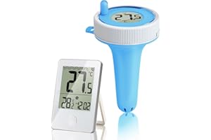 Aaiwtd Pool thermometer funk,IP67 Wasserdicht poolthermometer schwimmend mit Indoor Temperatur Monitor,Wireless Digital Pool Thermometer für 100m Reichweite für Schwimmbäder Aquarium Badewannen Teich