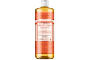DR. BRONNER'S Dr Bronner's 18-in-1 Pure Castile Liquid Soap, Made with Organic Oils, Used for Face, Body, Hair, Laundry, Pets and Dishes, Certified Fair Trade & Vegan Friendly, 946ml Recycled Bottle