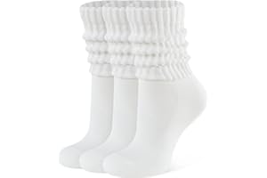 CLOSEMATE 3 Paires Chaussettes Femme 35-38 39-42 Mi-mollet en Coton Souples Chaudes pour Baskets Bottes en Blanc Noir Gris