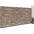 Brise Vue Occultant 1,5x10m Motif Pierre - 160g/m² Polyester - Pour Terrasse Et Balcon