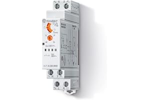 Finder Temporizzatore Luce Scale Tipo 14.71. 3 funzioni impostabili tramite selettore frontale . Dotato di 1 contatto 16 A. Adatto per impianti a 3 e 4 fili
