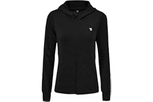 donhobo Damen Laufjacke Sportjacke Trainingsjacke Langarm Fitness Yoga Jacke Leicht Atmungsaktive Full Zip Sweatjacke mit Taschen Daumenloch