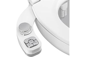Vantency Bidet Toilette WC non électrique - Toilette Japonaise -Deux Buses ables Autonettoyantes - Conception à Boutons - Facile à utiliser (argenté)