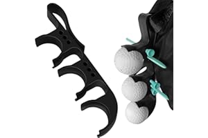 CYUXING Soporte 2 en 1 para Pelotas de Golf, de liberación rápida, con Gancho, portátil, versátil, para Hombre y Mujer, para Bolsa de Palos, Color Negro (Capacidad para 3 Pelotas/6 Tees)