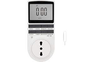 JOYELEC Presa timer elettronico digitale,10set di timer plug-in programmabili,16A 3680W 230VAC, adatto per il controllo della temporizzazione degli elettrodomestici e l'illuminazione stradale