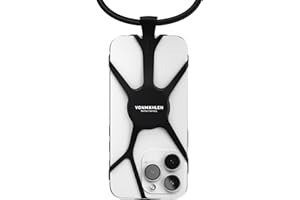 VONMÄHLEN Infinity - Universelle Handykette - Kompatibel mit jedem Handy und Smartphone - flexibel und sicher, verstellbare Länge bis zu 150 cm - Handyband zum Umhängen, Umhängeband aus Nylon - Black
