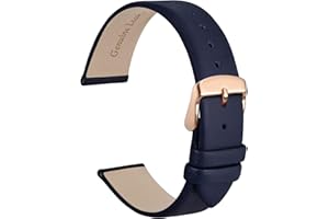 WOCCI Elegant Watch Straps, Genuine Leather Replacement Bands, Stainless Steel Buckle, 8mm 10mm 13mm 12mm 14mm 16mm 18mm 20mm 22mm