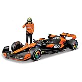 Bburago Formula 1 McLaren MCL38 (2024): Model araba, 1:24 &ouml;l&ccedil;eğinde, #4 Lando Norris, Hardcase, 26,1 cm, turuncu siyah (18-28