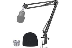 YOUSHARES Razer Seiren Mini Soporte de Micrófono Ajustable con Parabrisas de Micrófono - Brazo de Microfono de Espuma que Mejora la Calidad del Sonido para Razer Seiren Mini Micrófono