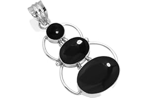 Jeweloporium 925 Sterling Argent Fait Main Pendentif for Femmes Ovale Rond Gemme Costume Argent Bijoux for Gift (99600_P)