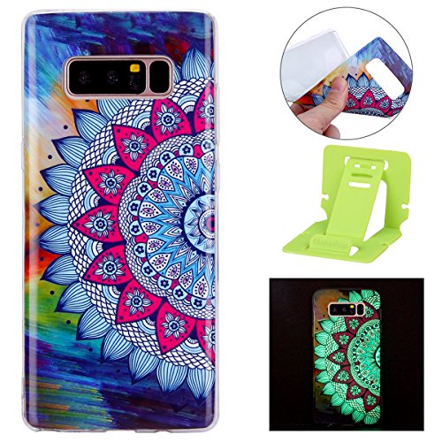 Ekakashop Compatible avec Coque Galaxy Note 8 Lumineux Housse,Jolie Luminous Brillant Tournesols Colorés Transparent Coque de Protection Silicone Bumper Compatible avec Samsung Galaxy Note 8