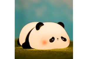 Romicta Luz Nocturna Infantil Panda, Luz Quitamiedos, Lámpara de Bebe Noche, lámpara táctil LED recargable, luces nocturnas de panda de silicona en 3 modos, Un buen regalo para niños, niñas