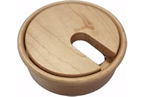 Gedotec Passacavi in legno di faggio laccato | Plain | 1 pezzo passacavo rotondo | Scatola per cavi Ø 80 mm | Passacavi per incollare sul piano di lavoro | Canalina da scrivania – Passacavo per cavi
