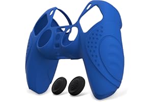 eXtremeRate PlayVital Funda de Silicona para ps5 Mando - Carcasa Protectora Suave y Antideslizante con 2 Tapas de Joystick, Compatible con DualSense, Accesorio para ps5 (Edición Guardian-Azul)